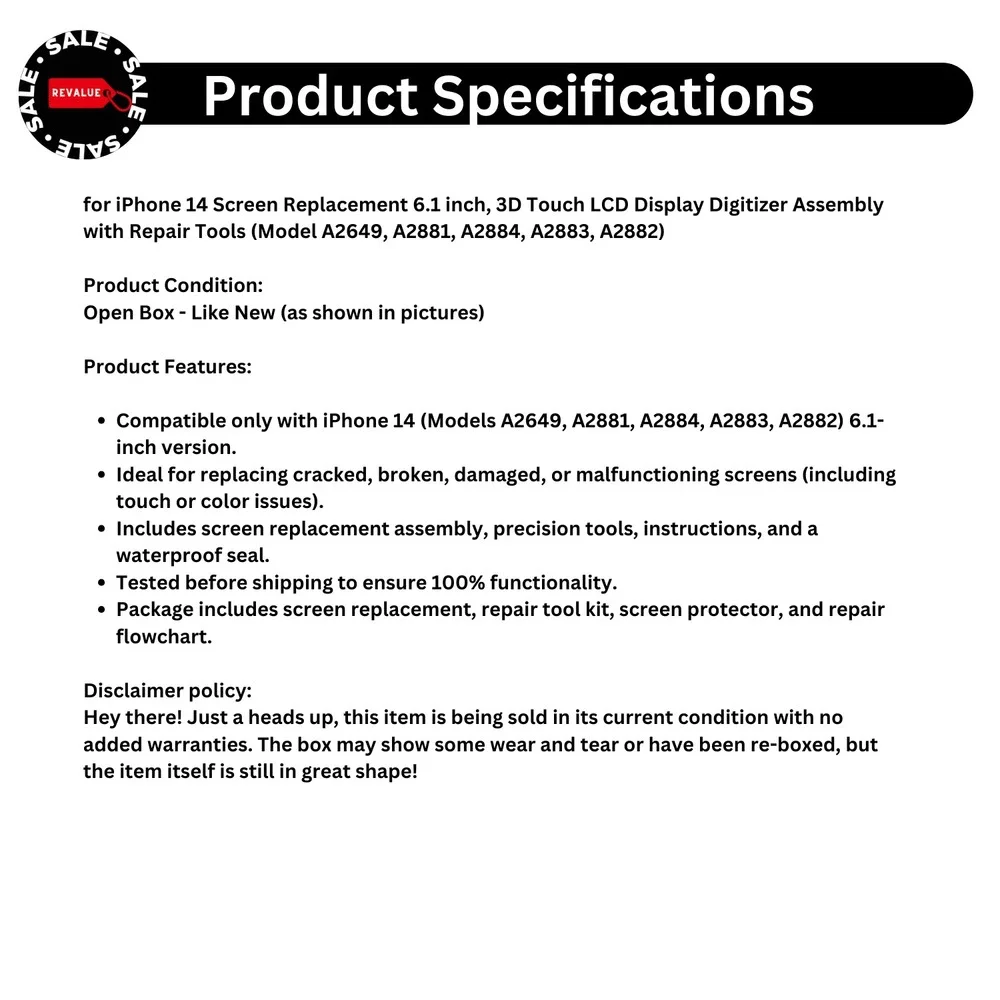 iPhone 14 Screen Replacement 6.1
